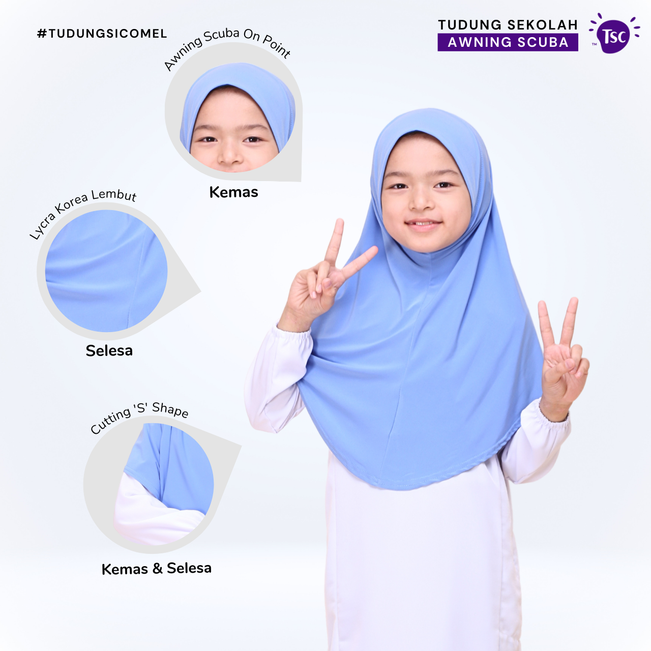 Tudung Sekolah Awning Lembut galeri